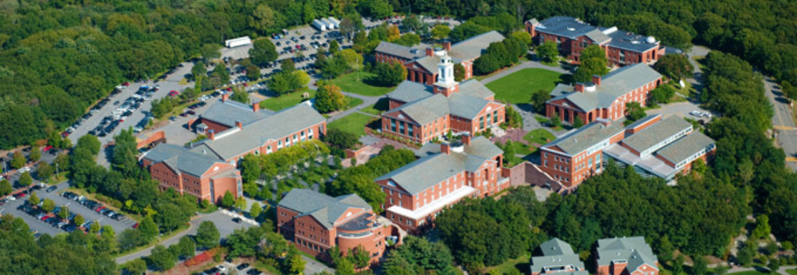 Birds Eye view of Bentley University's campus